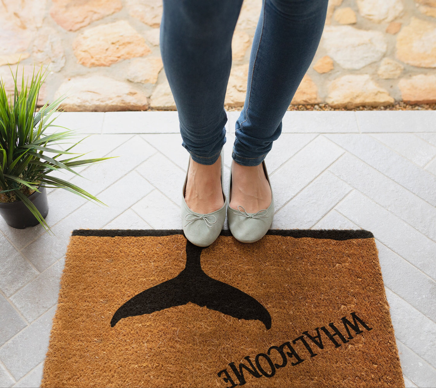 Whalecome Home Doormat, Whale Welcome Doormats, Ocean Doormats, Housewarming Gift Mats, Welcome Funny Doormats