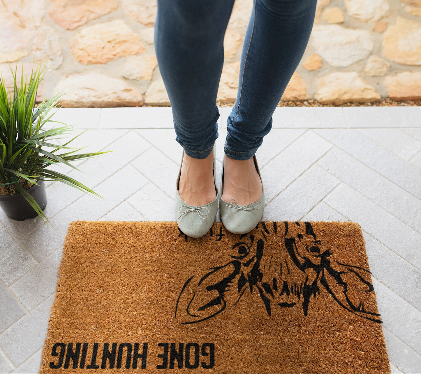 Gone Hunting Welcome Doormat, Hunting Deer Doormats, Gone Hunting Mat, Funny Hunting Doormat, Welcome Deer Doormats, Welcome Hunting Mats