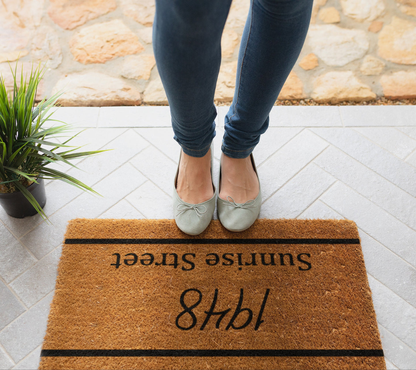 Personalized Street Address Doormat, Personalized Door Mat, Street name doormat, Housewarmings Gift , House Number Doormat