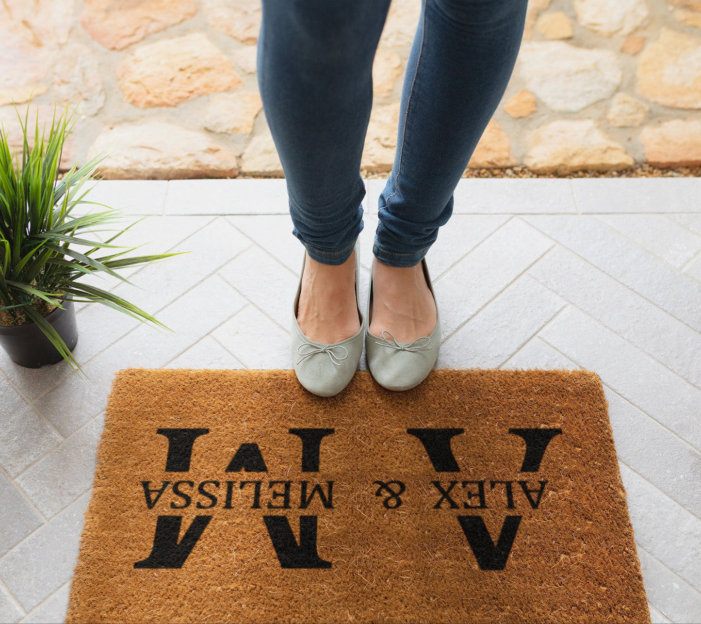 Custom Couple Name and Initial Doormat, Personalized Family Doormat, Custom Name Initial Mat, Personalized Initial Door Mat, Wedding Gift