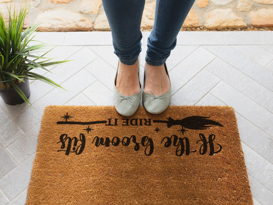 Halloween Witch Broom Doormat, Coir Door Mat, Welcome Witches Mat, Front Door Mat, Outdoor Mats, Funny Doormat, Fall Welcome Mats, Coir Mats