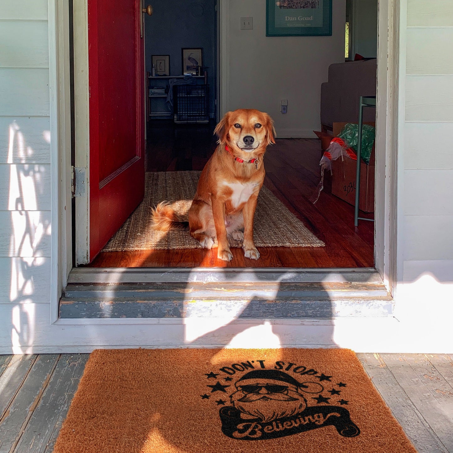 Merry Christmas Doormat, Don't Stop Believing Coir Door Mat, Front Door Mat, Funny Doormat, Welcome Mats, Christmas Coir Mats