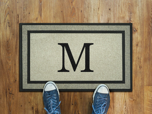 Welcome Personalize Family  Name Initial and Monogram Doormat, Customize Family Name Initial Door Mat, Rubber Doormat, Welcome Mats