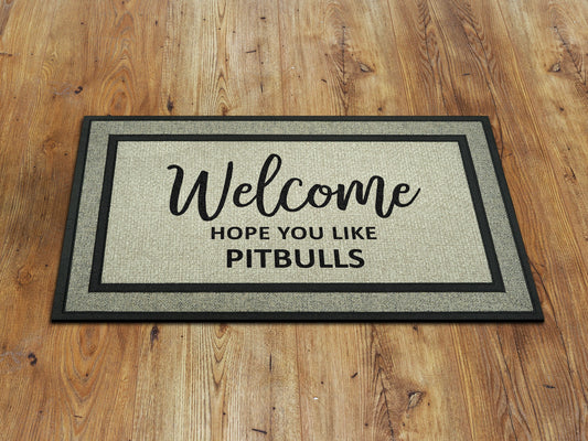 Pitbulls  Doormat, Pitbull Funny Dogs Door Mat, Pitbulls Doormats, Funny Rubber Mat, Pitbulls Mat Funny Doormat, Welcome Pitbull Mats