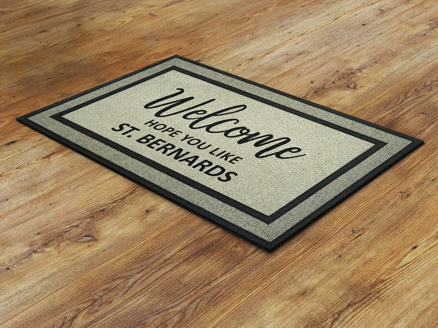 St. Bernards Doormat, St. Bernard Funny Dogs Door Mat, Funny St. Bernards Dogs Rubber Mat, Welcome St. Bernards Doormat