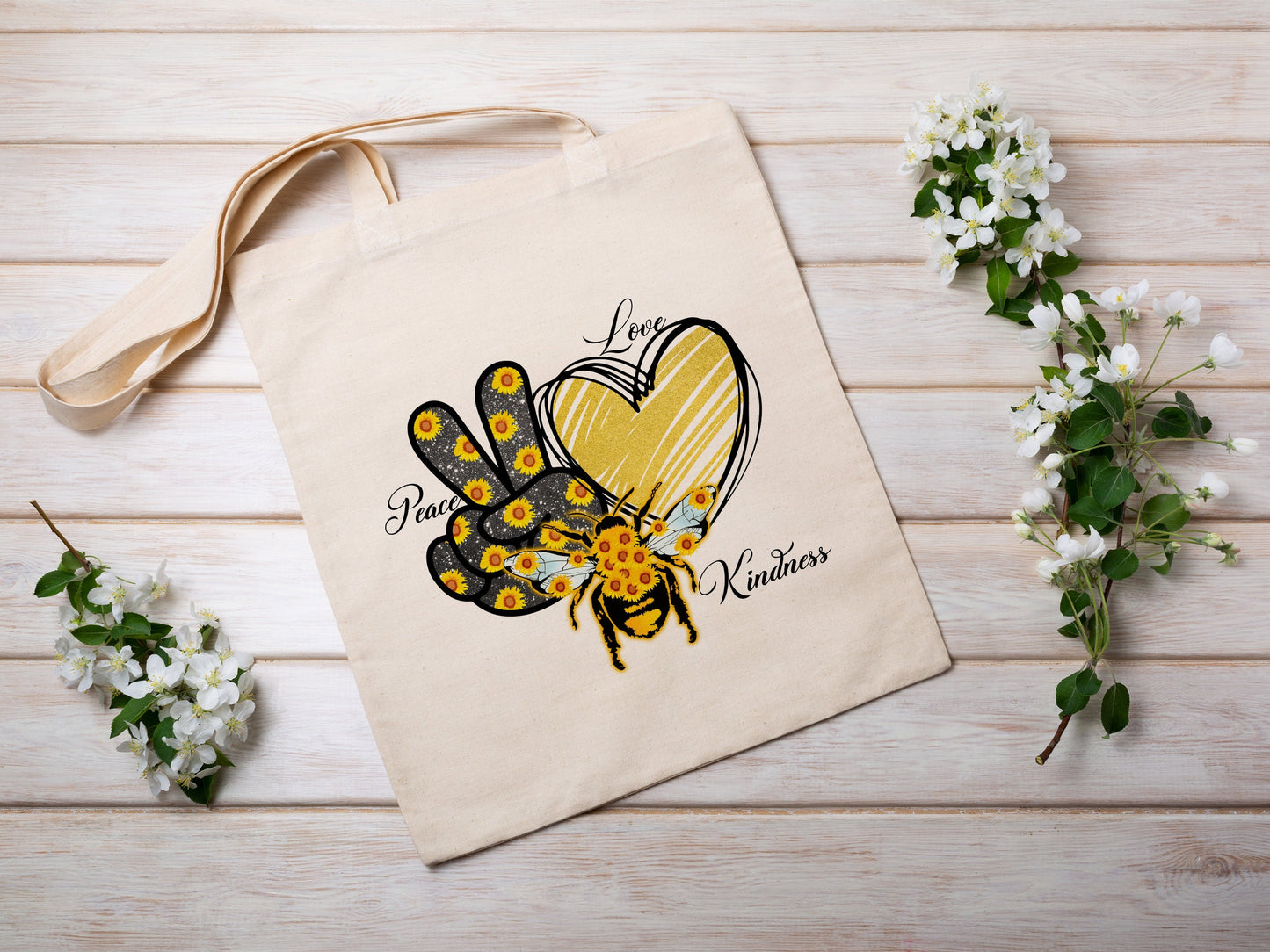 Peace of Kindness Cotton Canvas Tote Bag Peace of Kindness Cotton Canvas Tote Bags
