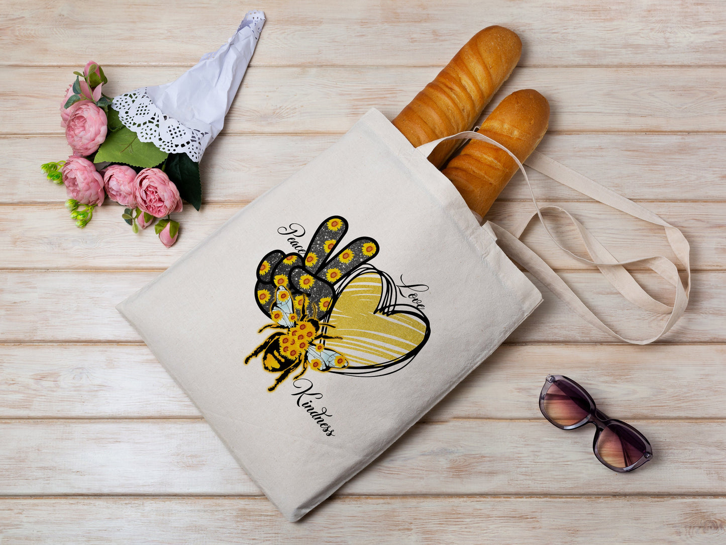 Peace of Kindness Cotton Canvas Tote Bag Peace of Kindness Cotton Canvas Tote Bags