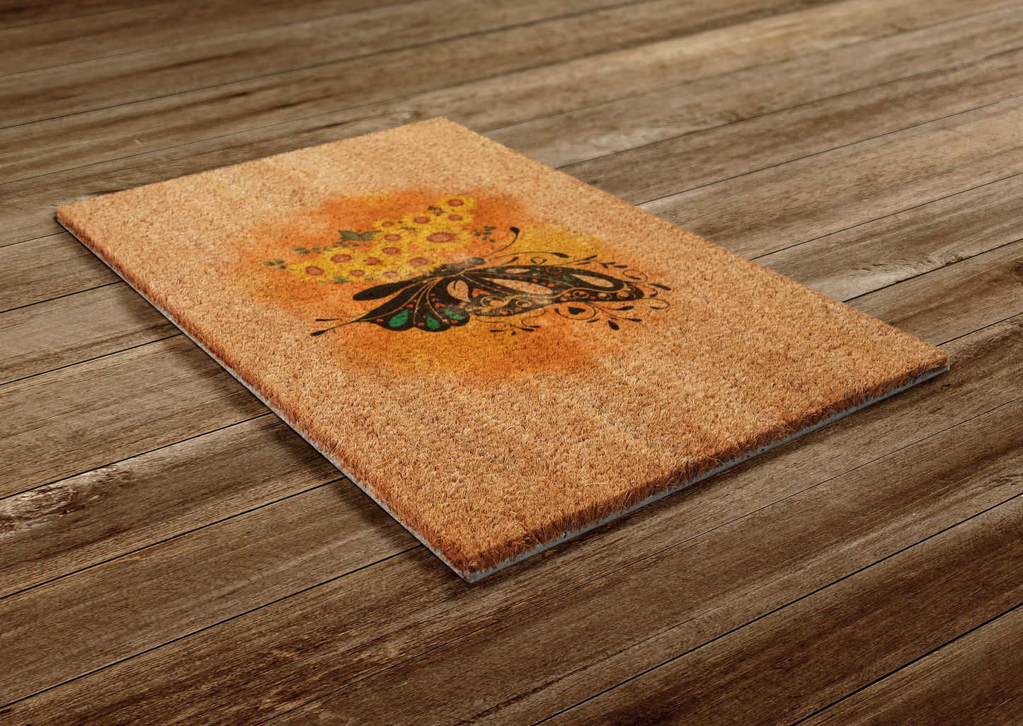 Sunflower and Butterfly Door Mat, Spring Door Mats, Farmhouse Doormat, Sunflower and Butterfly Doormats, Funny Doormat, Welcome Mats