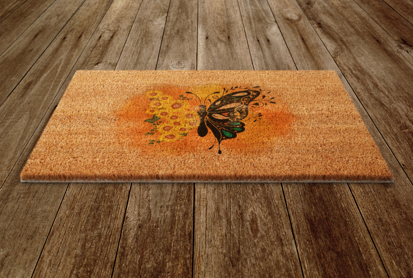 Sunflower and Butterfly Door Mat, Spring Door Mats, Farmhouse Doormat, Sunflower and Butterfly Doormats, Funny Doormat, Welcome Mats