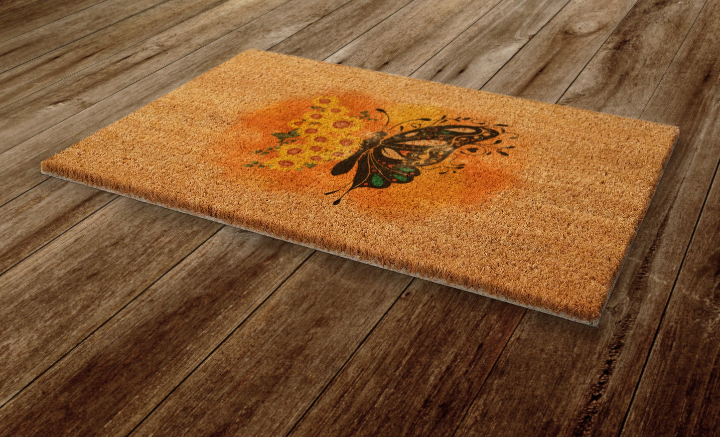 Sunflower and Butterfly Door Mat, Spring Door Mats, Farmhouse Doormat, Sunflower and Butterfly Doormats, Funny Doormat, Welcome Mats
