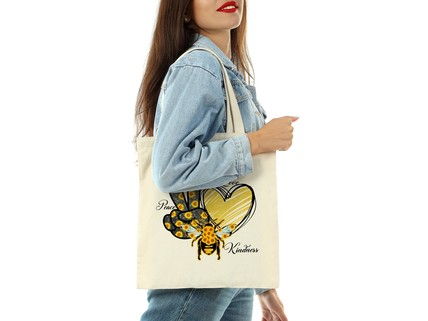 Peace of Kindness Cotton Canvas Tote Bag Peace of Kindness Cotton Canvas Tote Bags