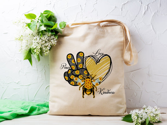 Peace of Kindness Cotton Canvas Tote Bag Peace of Kindness Cotton Canvas Tote Bags
