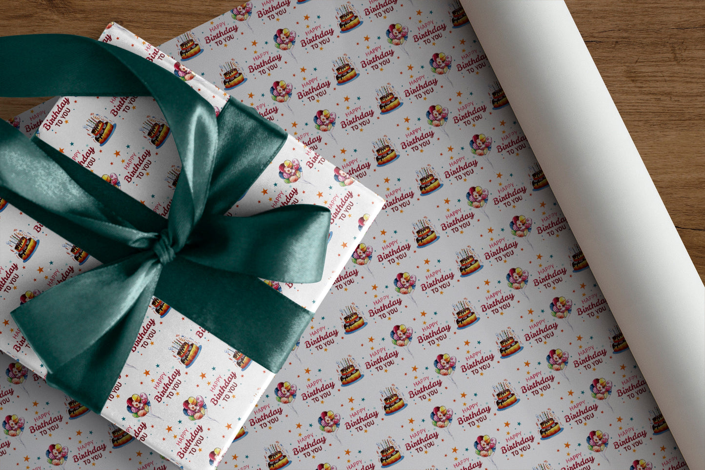 Happy Birthday Pattern Gift Wrapping Paper, Happy Birthday Wrapping Paper, Birthday Wrapping Paper
