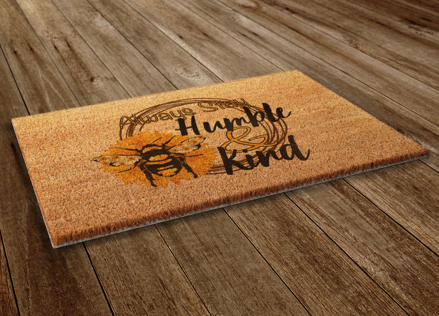 Spring Door Mat, Always Stay Humble and Kind Spring Door Mats, Farmhouse Doormat, Bee Doormats, Funny Doormat, Welcome Mats