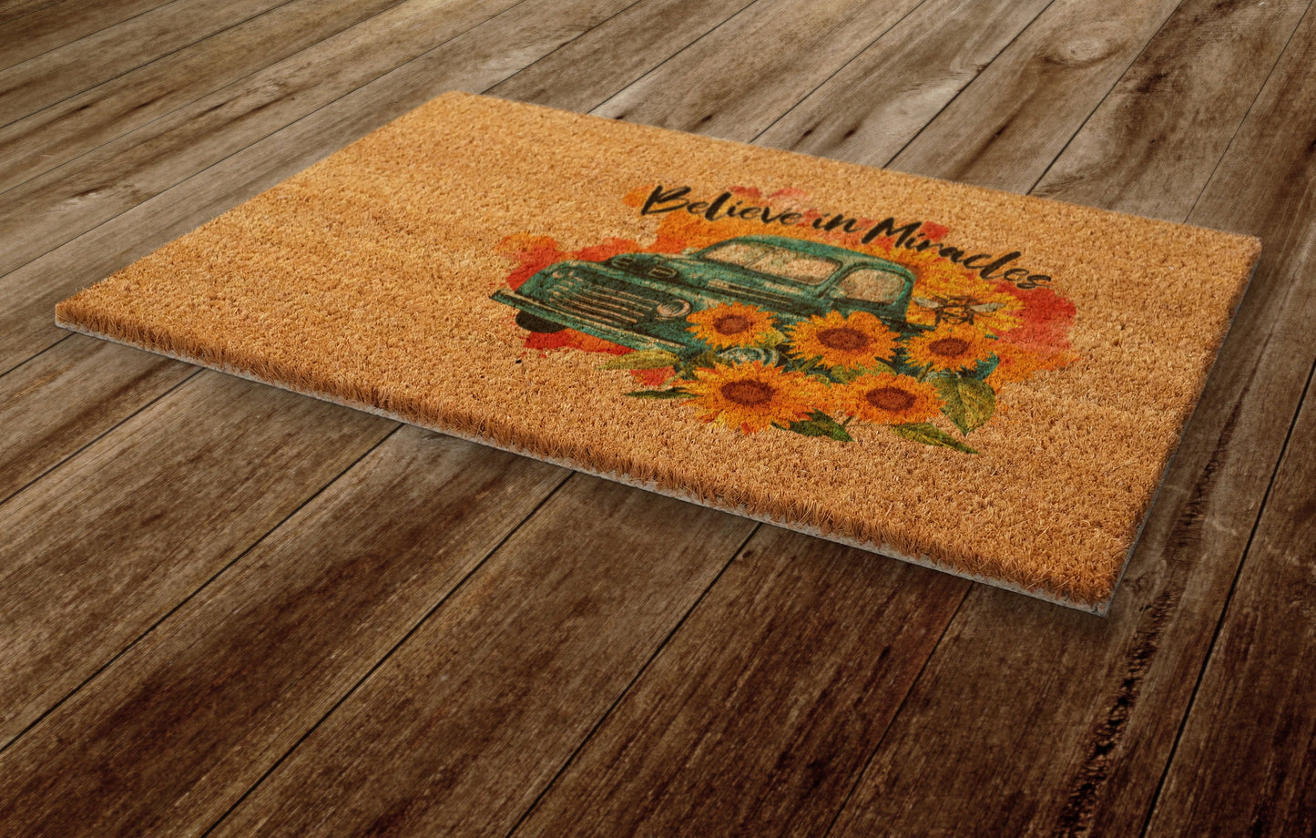Believe in Miracles Door Mat, Believe in Miracles Spring Door Mats, Farmhouse Doormat, Bee Doormats, Funny Doormat, Welcome Mats