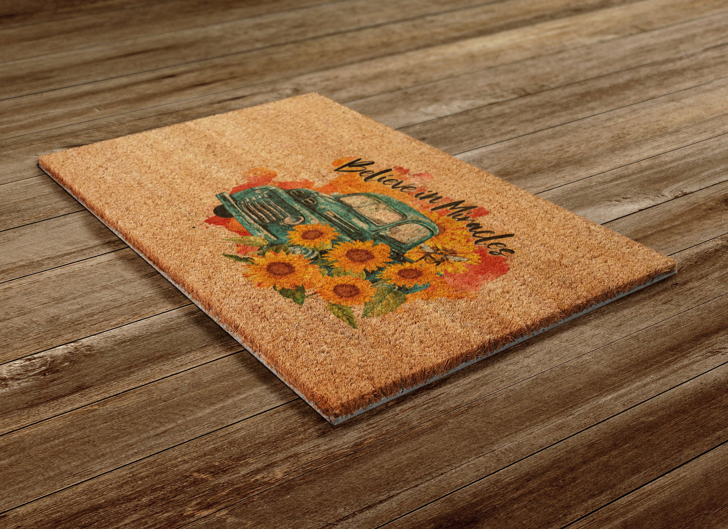 Believe in Miracles Door Mat, Believe in Miracles Spring Door Mats, Farmhouse Doormat, Bee Doormats, Funny Doormat, Welcome Mats