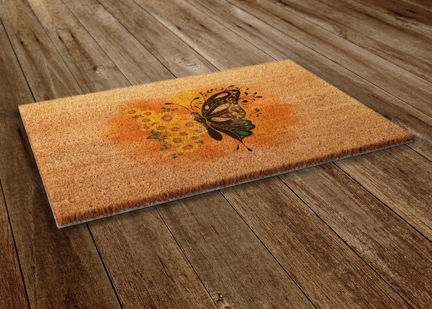 Sunflower and Butterfly Door Mat, Spring Door Mats, Farmhouse Doormat, Sunflower and Butterfly Doormats, Funny Doormat, Welcome Mats