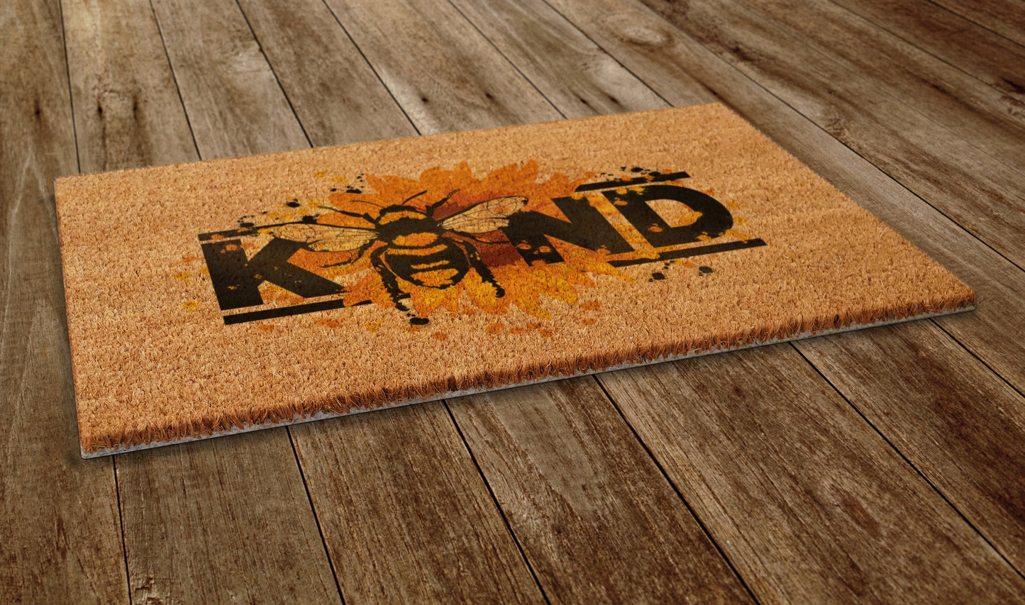 Be Kind Spring Door Mat, Spring Door Mats, Farmhouse Doormat, Bee Spring Doormats, Funny Doormat, Welcome Mats