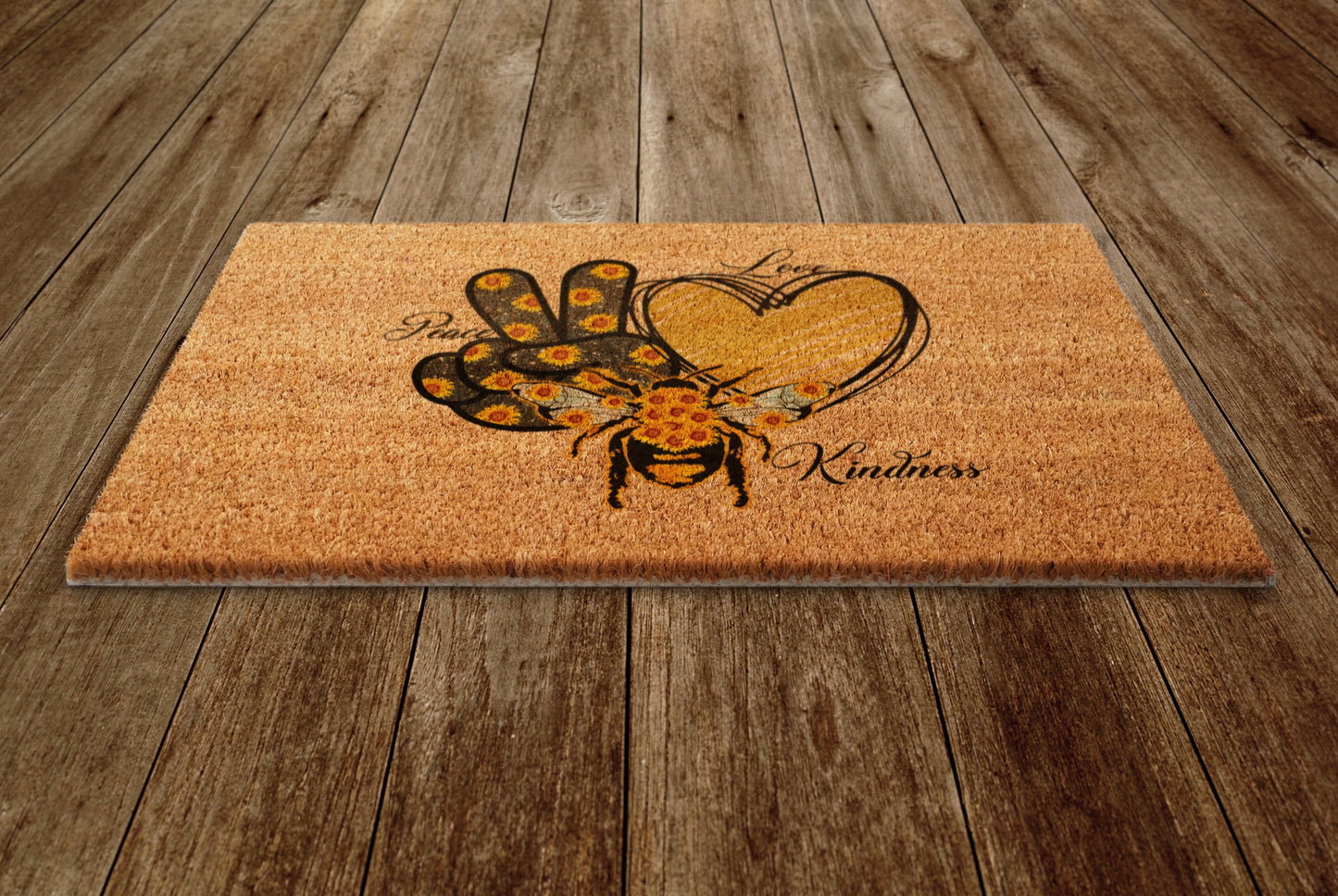 Peace Love Kindness Door Mat, Spring Door Mats, Farmhouse Doormat, Love Spring Doormats, Funny Doormat, Welcome Mats
