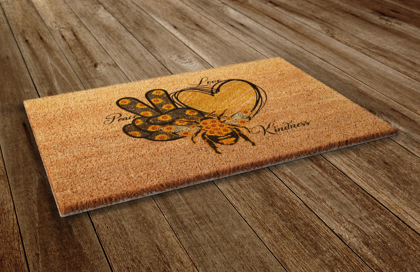 Peace Love Kindness Door Mat, Spring Door Mats, Farmhouse Doormat, Love Spring Doormats, Funny Doormat, Welcome Mats