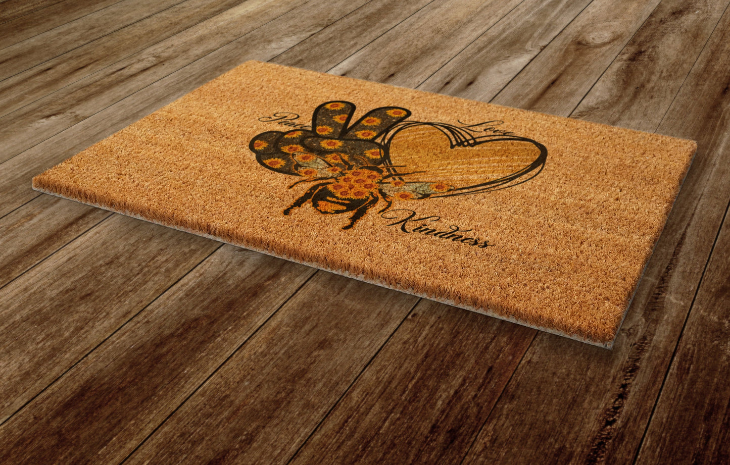 Peace Love Kindness Door Mat, Spring Door Mats, Farmhouse Doormat, Love Spring Doormats, Funny Doormat, Welcome Mats