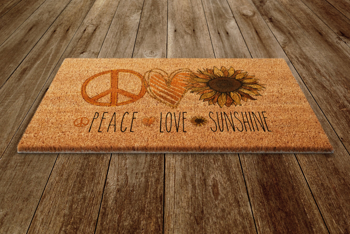 Peace Love Sunshine Door Mat, Spring Door Mats, Farmhouse Doormat, Love Spring Doormats, Funny Doormat, Welcome Mats