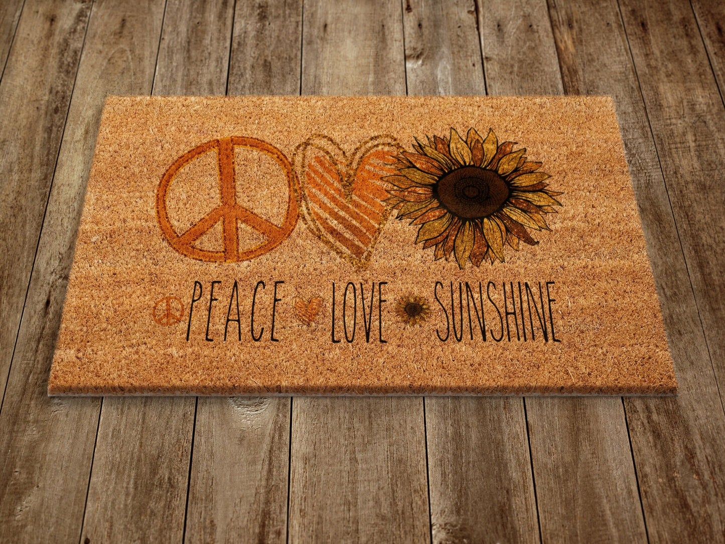 Peace Love Sunshine Door Mat, Spring Door Mats, Farmhouse Doormat, Love Spring Doormats, Funny Doormat, Welcome Mats