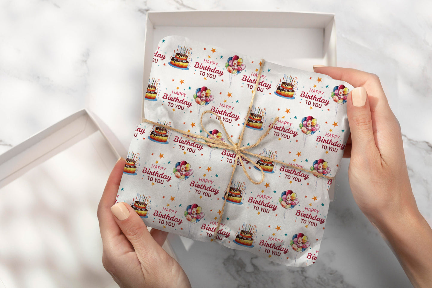 Happy Birthday Pattern Gift Wrapping Paper, Happy Birthday Wrapping Paper, Birthday Wrapping Paper