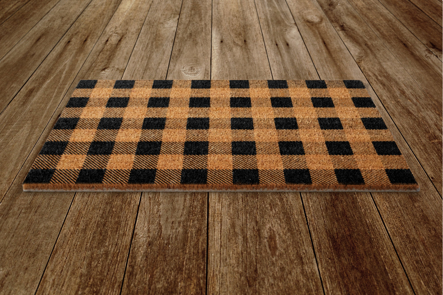 Plaid Pattern Welcome Door Mat, Plaid Welcome Coir Door Mats, Funny Doormat, Welcome Outdoor Mats