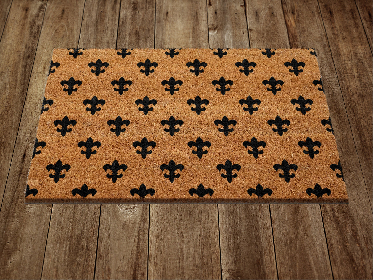 Fleur de Lis Door Mat, Vertical Stripes Door Mats, Funny Doormat, Welcome Outdoor Coir Mats Gift Doormat Housewarming Gift