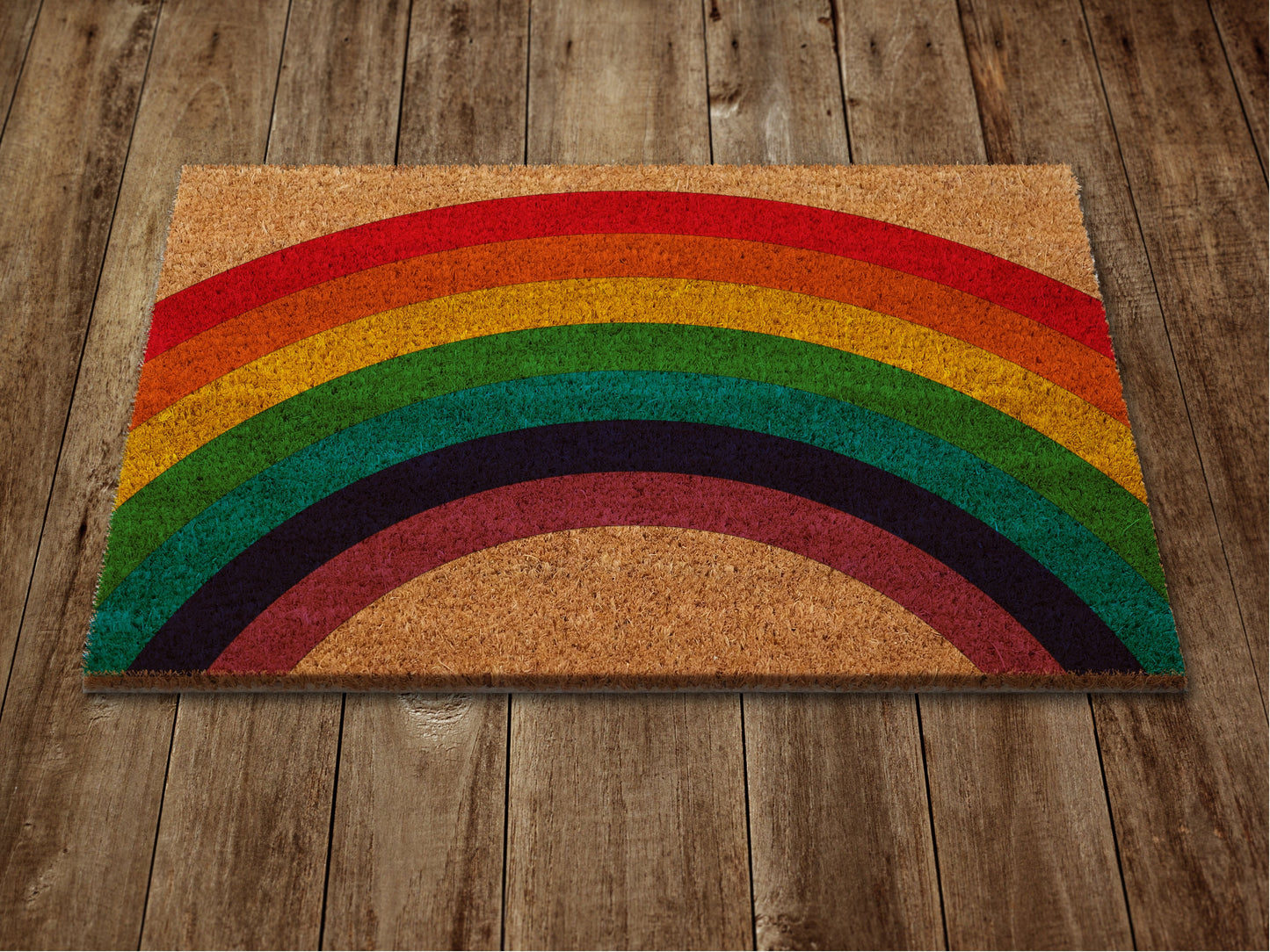 Under the Rainbow Door Mat, Rainbow Coir Door Mats, Funny Doormat, Welcome Rainbow Outdoor Mat