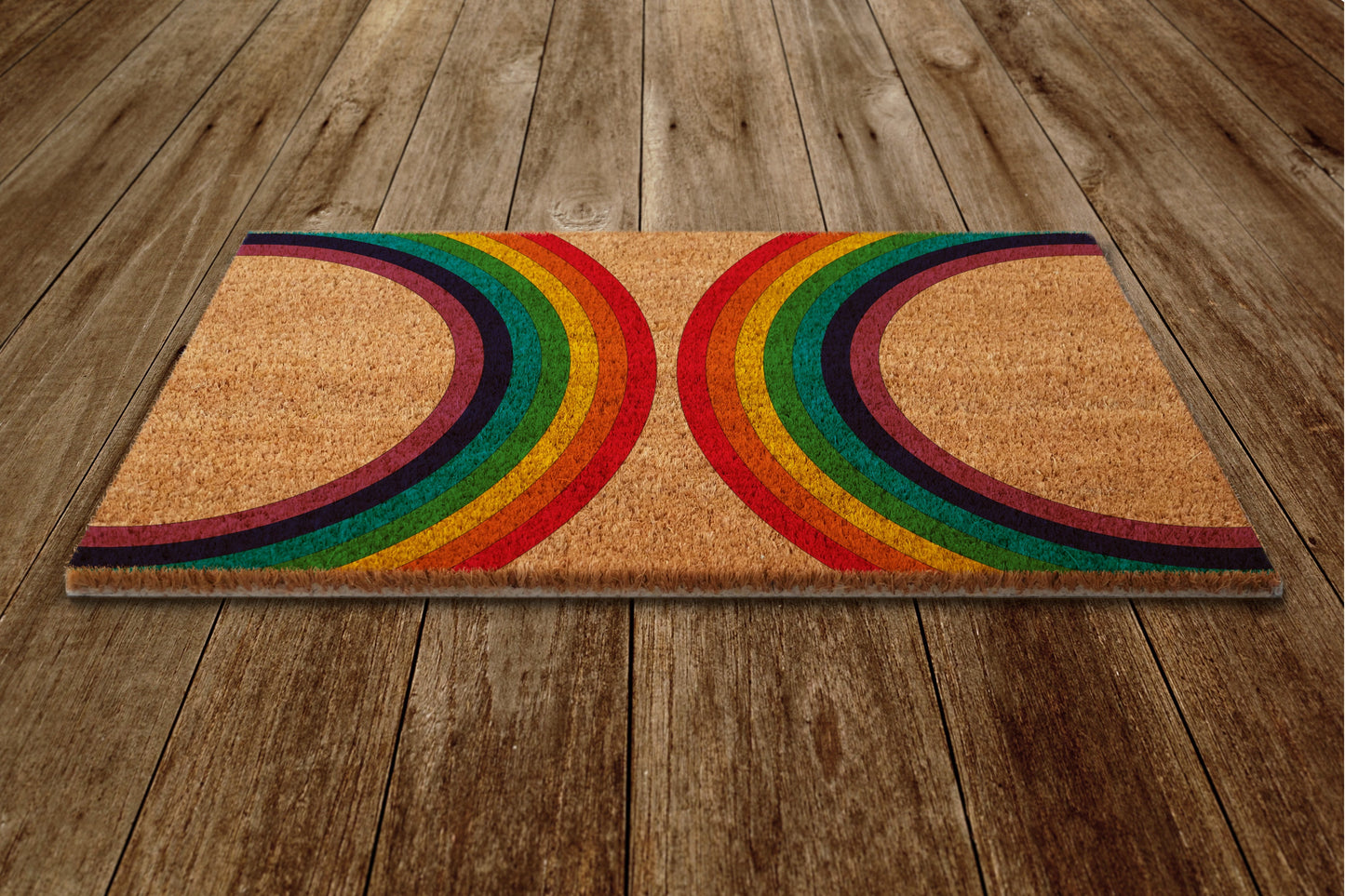Couple Rainbow Door Mat, Rainbow Coir Door Mats, Couple Funny Rainbow Doormat, Welcome Rainbow Outdoor Mat