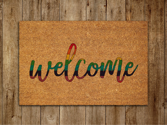 Welcome Rainbow Colors Door Mat, Rainbow Coir Door Mats, Welcome Funny Rainbow Doormat, Welcome Rainbow Outdoor Mat