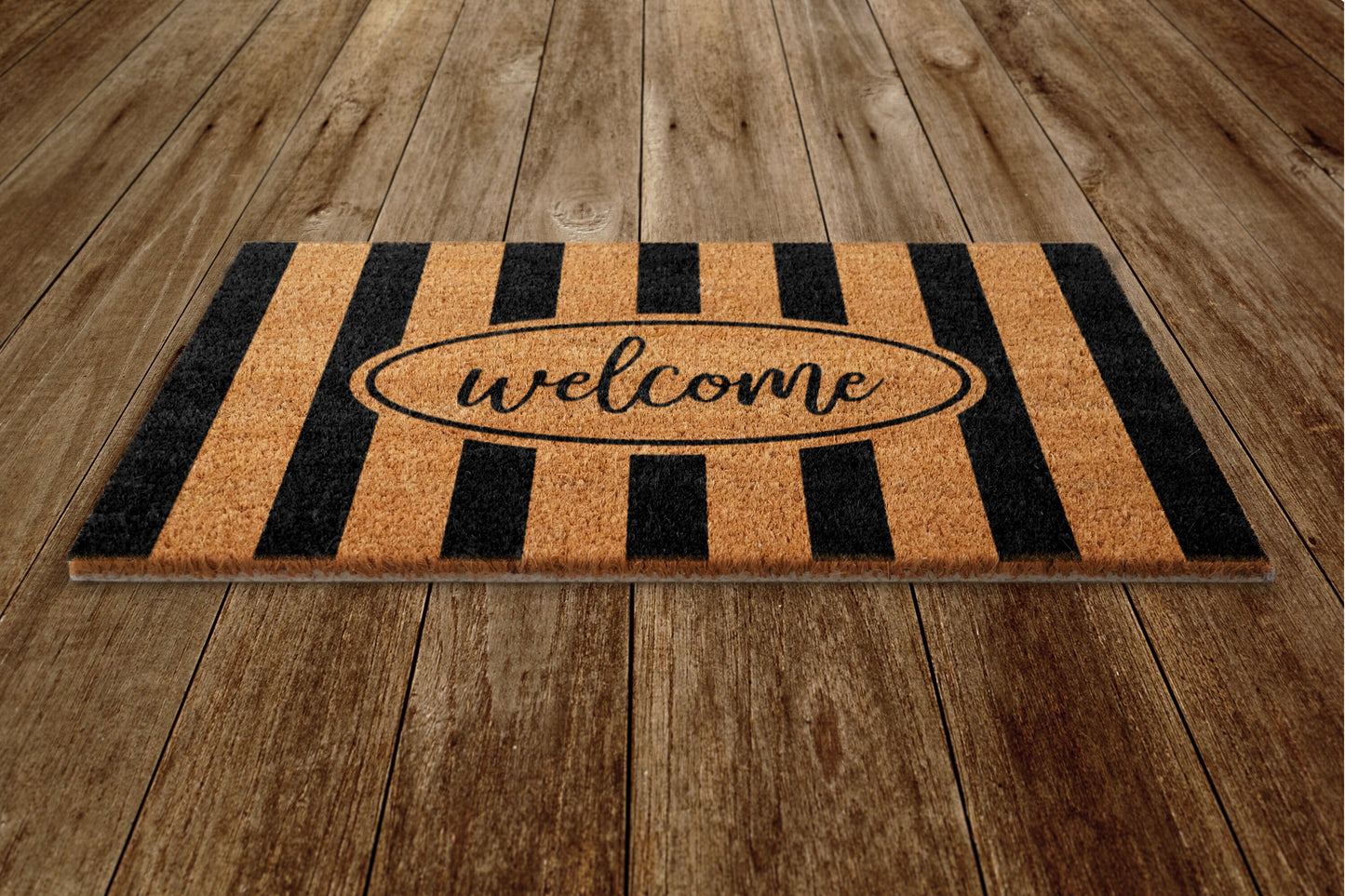 Cabana Welcome Door Mat, Cabana Stripe Welcome Coir Door Mats, Funny Doormat, Welcome Outdoor Mats