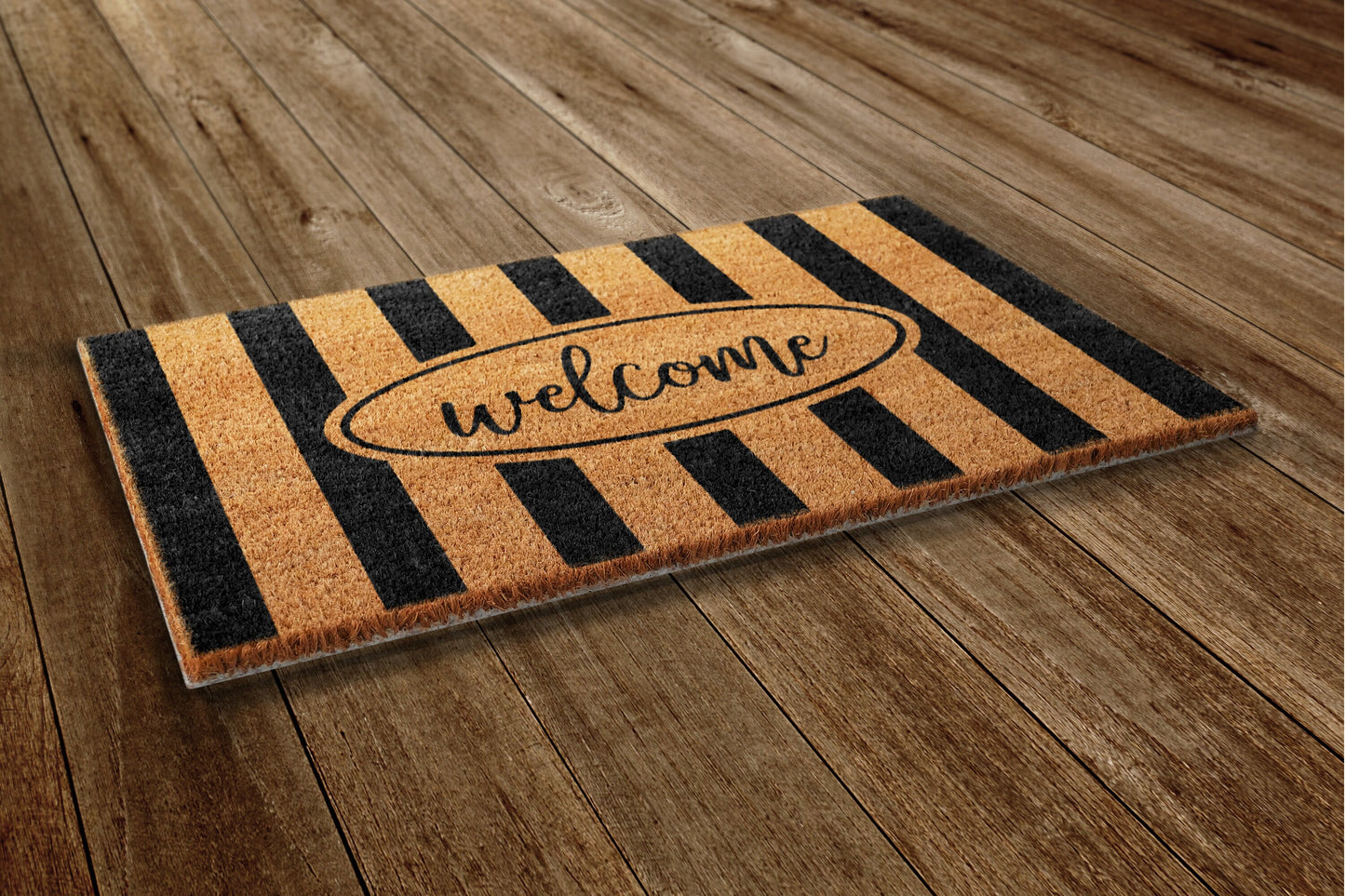 Cabana Welcome Door Mat, Cabana Stripe Welcome Coir Door Mats, Funny Doormat, Welcome Outdoor Mats