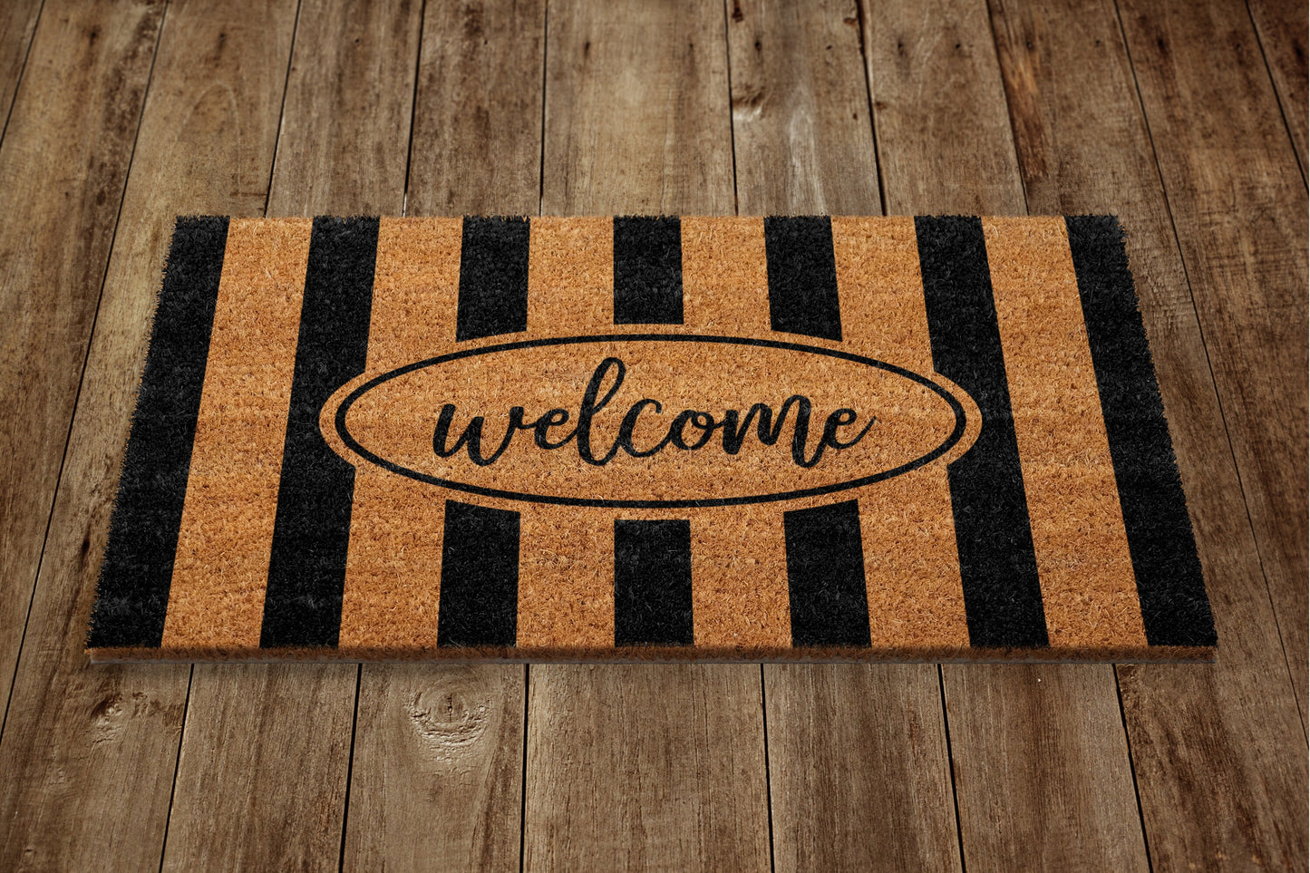 Cabana Welcome Door Mat, Cabana Stripe Welcome Coir Door Mats, Funny Doormat, Welcome Outdoor Mats