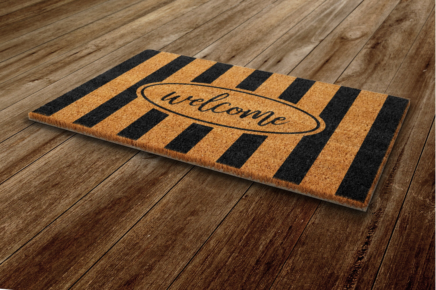 Cabana Welcome Door Mat, Cabana Stripe Welcome Coir Door Mats, Funny Doormat, Welcome Outdoor Mats