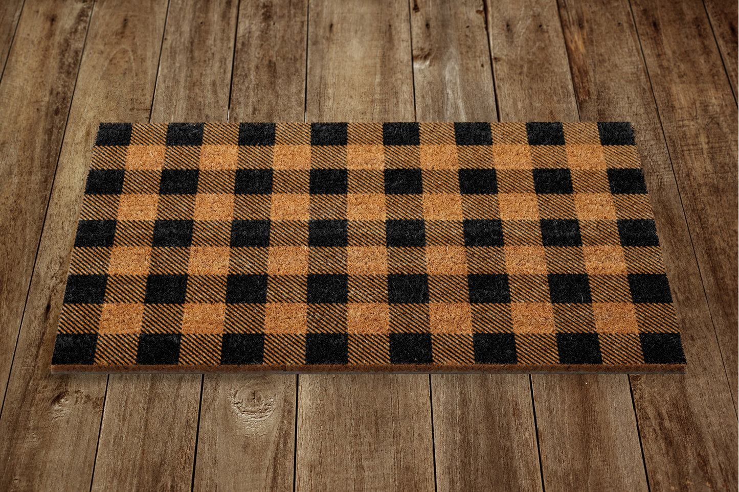 Plaid Pattern Welcome Door Mat, Plaid Welcome Coir Door Mats, Funny Doormat, Welcome Outdoor Mats