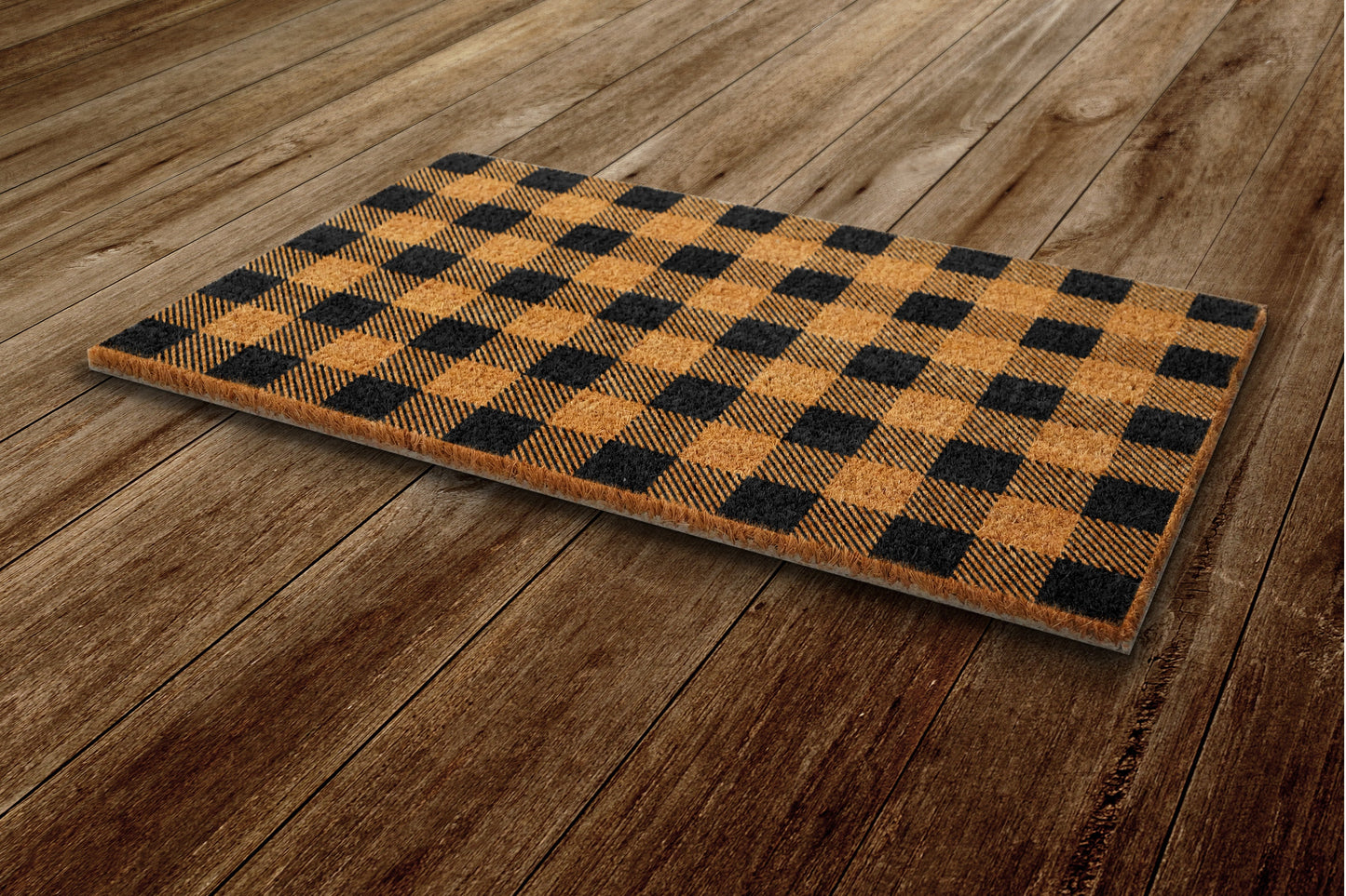 Plaid Pattern Welcome Door Mat, Plaid Welcome Coir Door Mats, Funny Doormat, Welcome Outdoor Mats