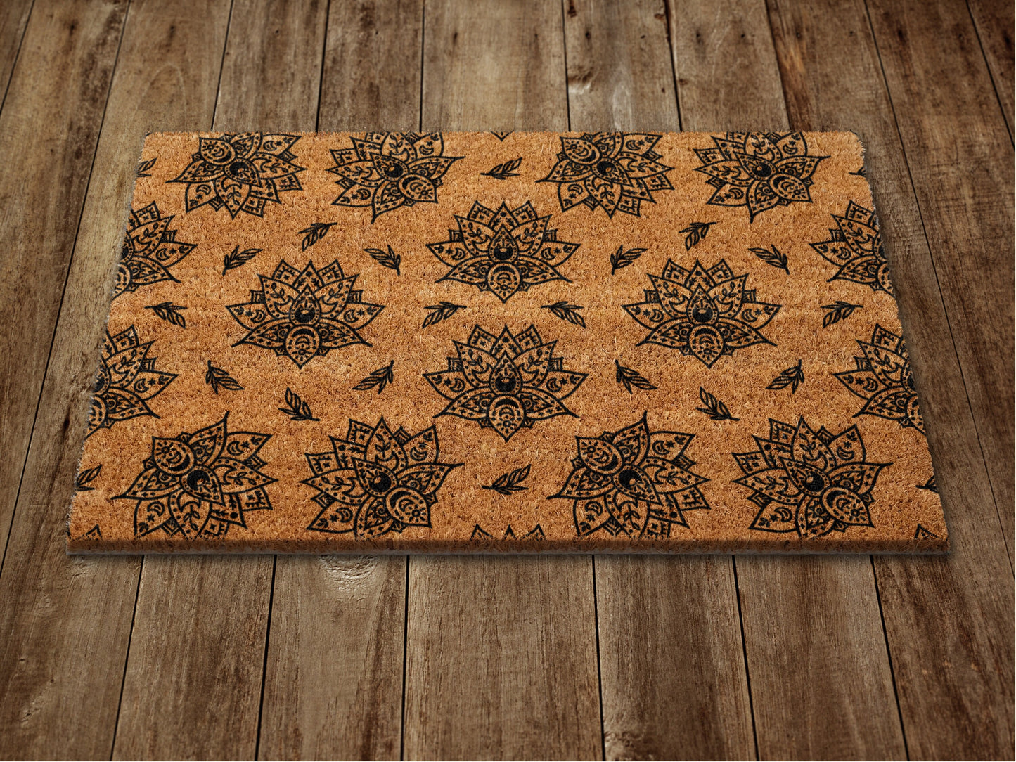 Wild Flowers Door Mat, Flowers Pattern Welcome Coir Door Mats, Funny Doormat, Welcome Outdoor Mat