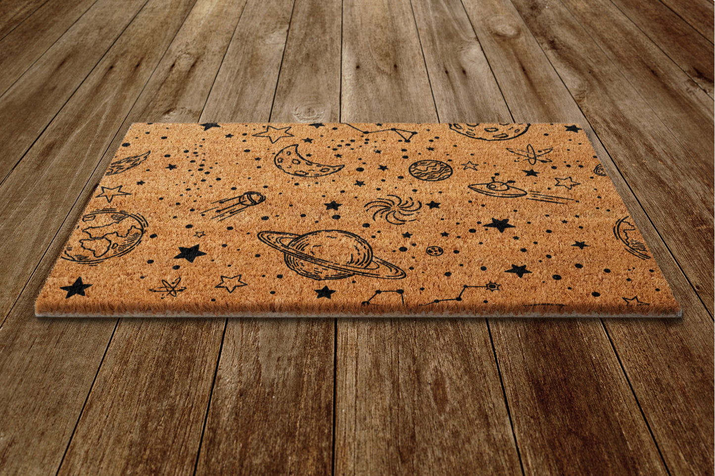 Space to Earth Door Mat, Space Pattern Welcome Coir Door Mats, Funny Doormat, Welcome Outdoor Mat