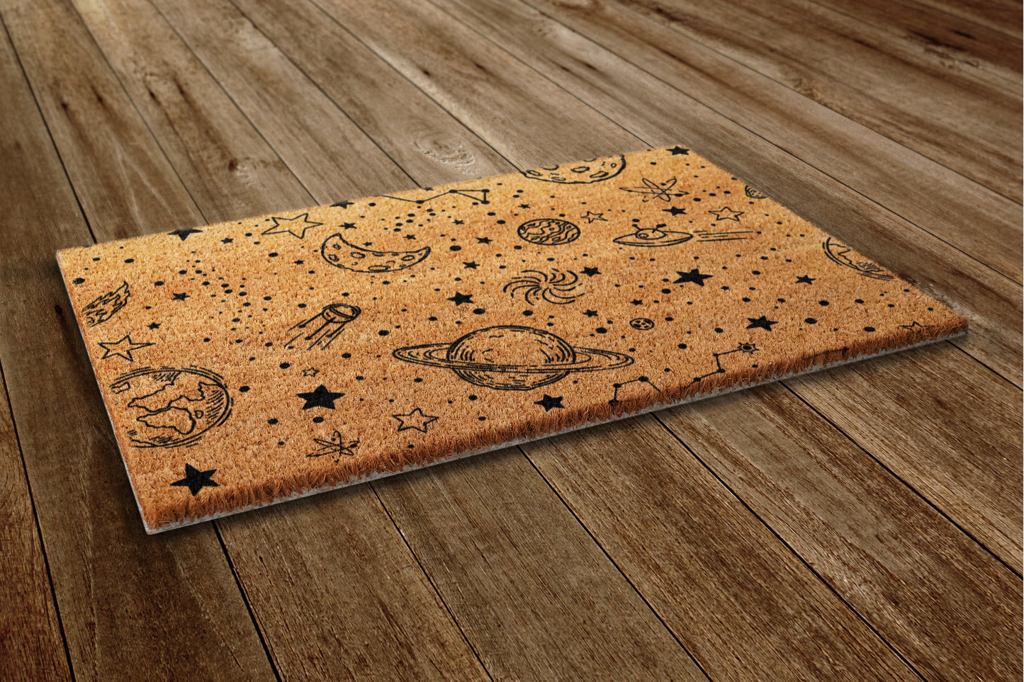 Space to Earth Door Mat, Space Pattern Welcome Coir Door Mats, Funny Doormat, Welcome Outdoor Mat