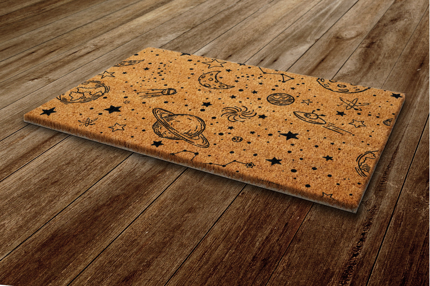 Space to Earth Door Mat, Space Pattern Welcome Coir Door Mats, Funny Doormat, Welcome Outdoor Mat