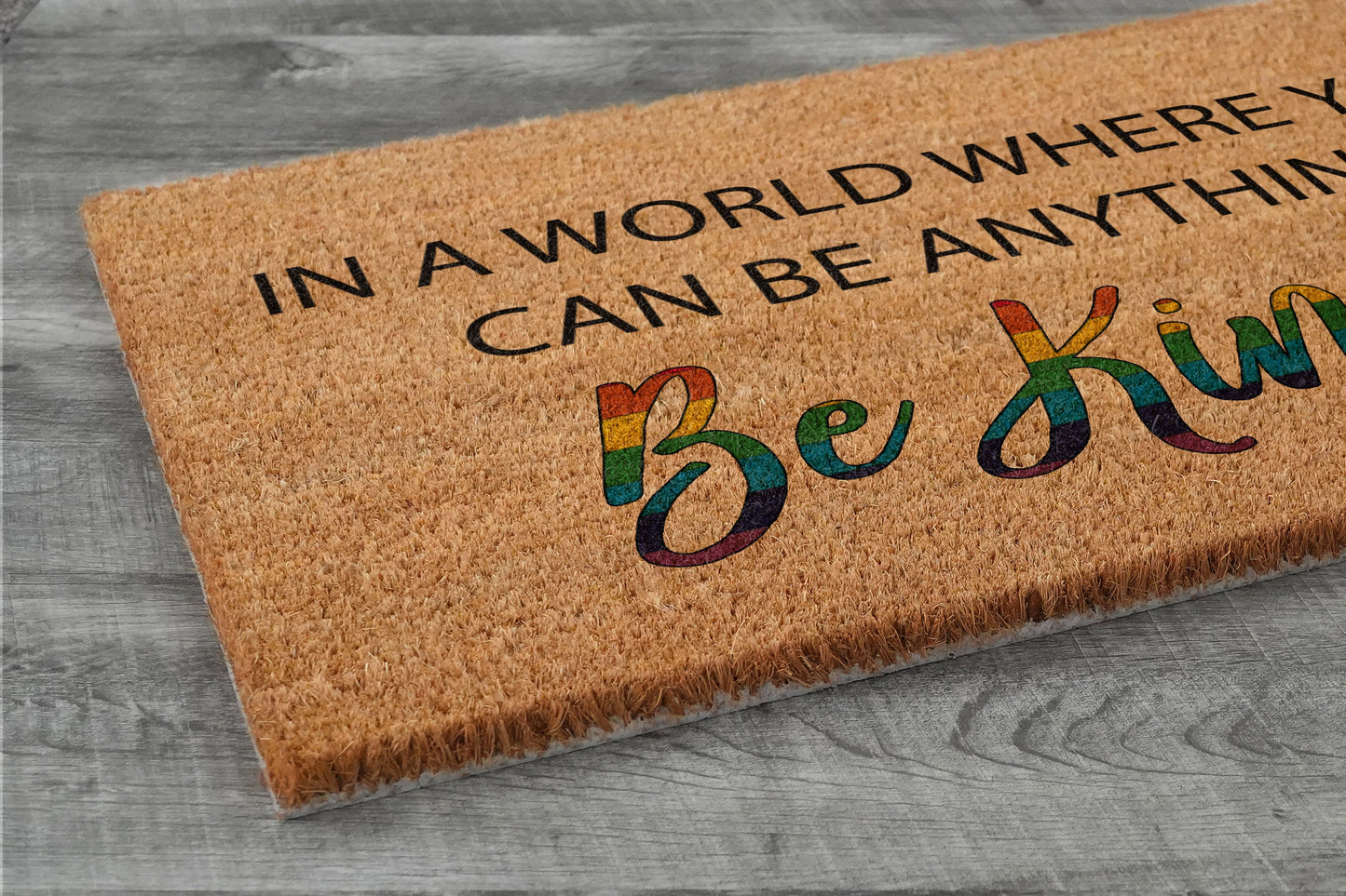 Be Kind Rainbow Door Mat, Rainbow Welcome Coir Door Mats, Funny Doormat, Welcome Outdoor Mat