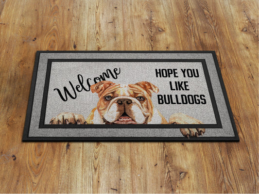 Bulldogs Doormat, Bulldogs Funny Dogs Door Mat, Bulldogs Doormats, Funny Bulldog Dogs Rubber Mat, Welcome Mat