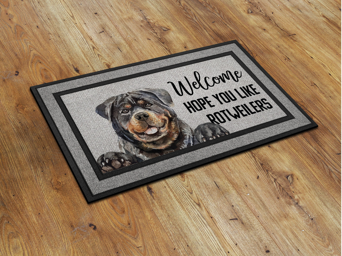 Rottweilers Doormat, Hope You Like Rottweilers Funny Dogs Door Mat, American Bullies Doormats, Rottweilers Rubber Mat, Welcome Mat