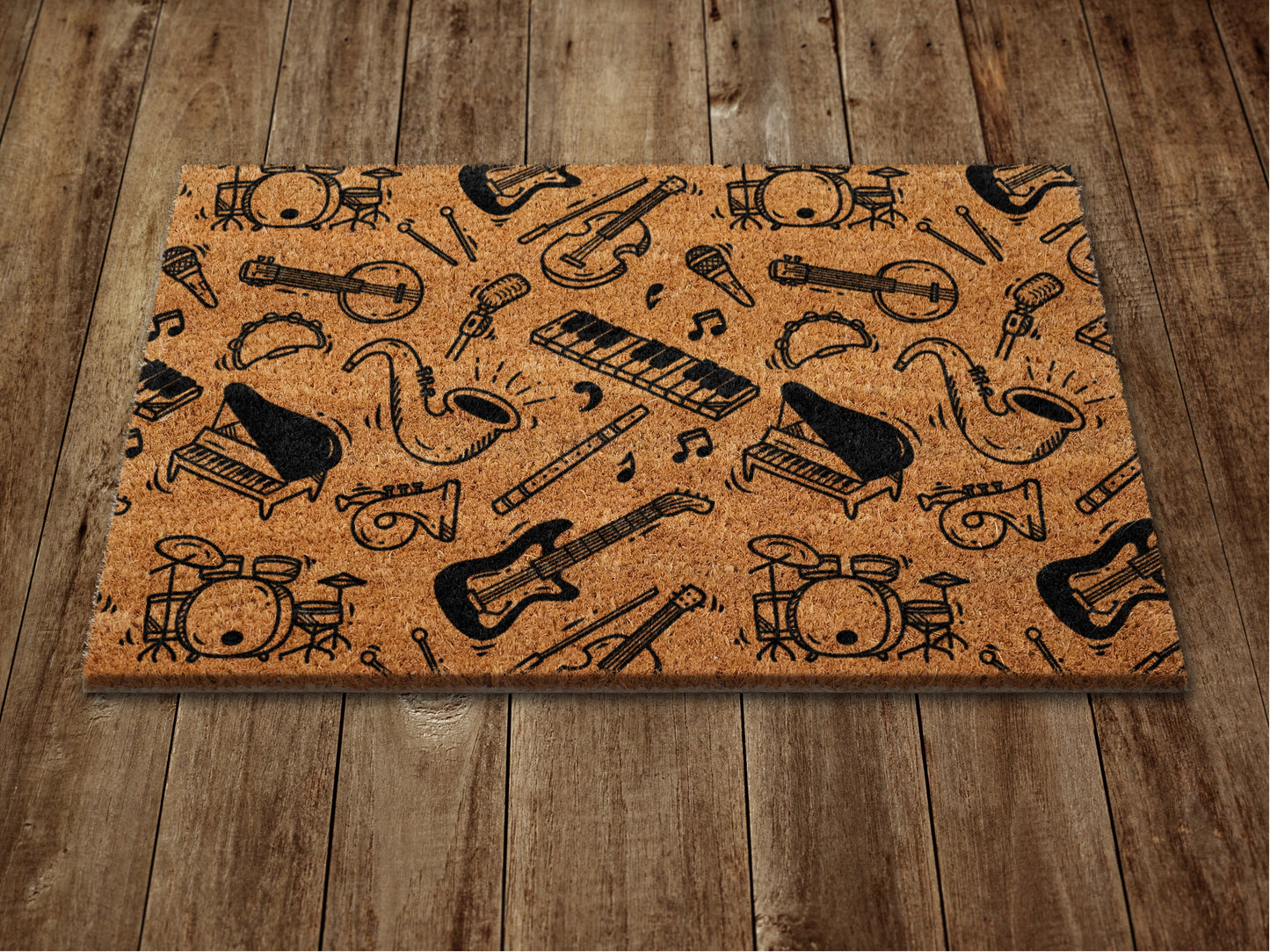 Music Instruments Door Mat, Spring Door Mats, Funny Doormat, Welcome Mats