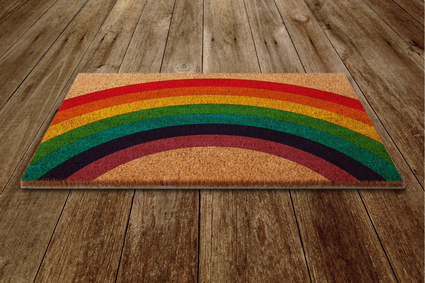 Under the Rainbow Door Mat, Rainbow Coir Door Mats, Funny Doormat, Welcome Rainbow Outdoor Mat