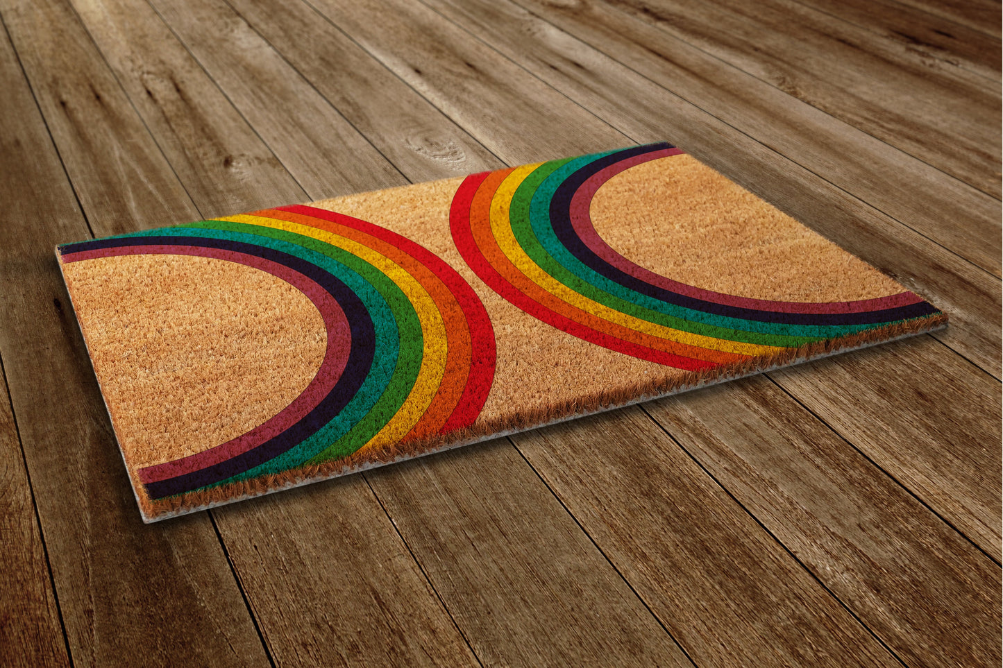 Couple Rainbow Door Mat, Rainbow Coir Door Mats, Couple Funny Rainbow Doormat, Welcome Rainbow Outdoor Mat