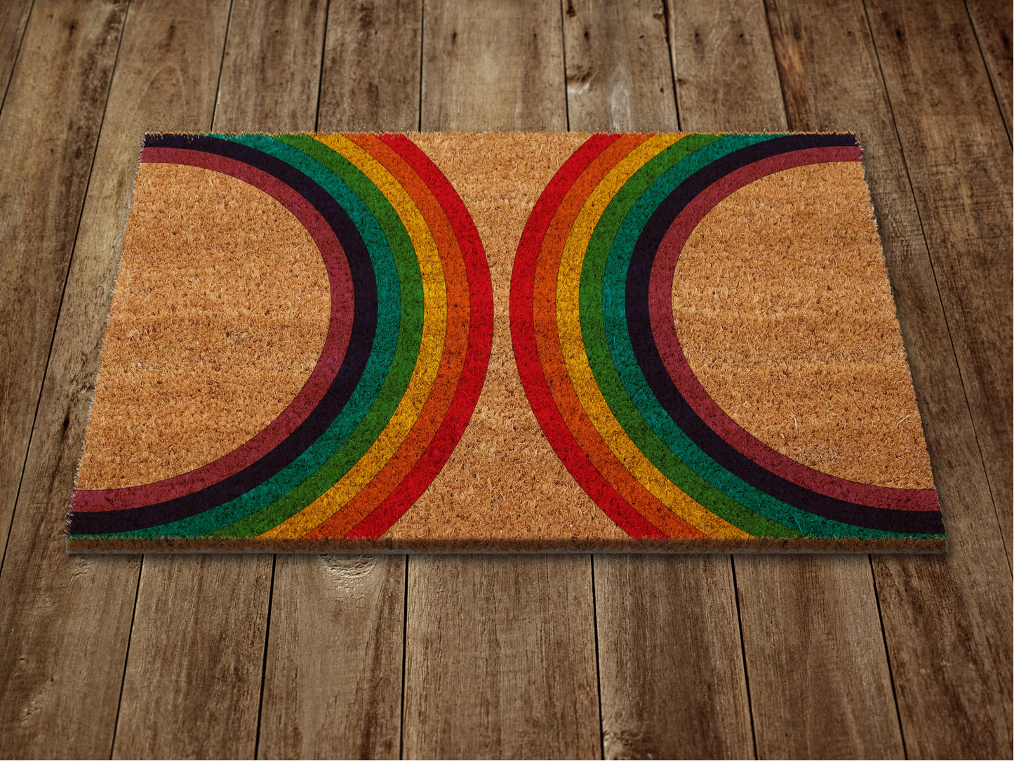 Couple Rainbow Door Mat, Rainbow Coir Door Mats, Couple Funny Rainbow Doormat, Welcome Rainbow Outdoor Mat